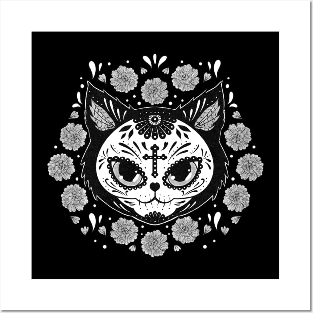 Day of the Dead kitty Wall Art by Mystic Heart